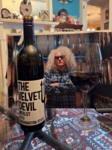 Velvet Devil Merlot and photo of Charles K Smith