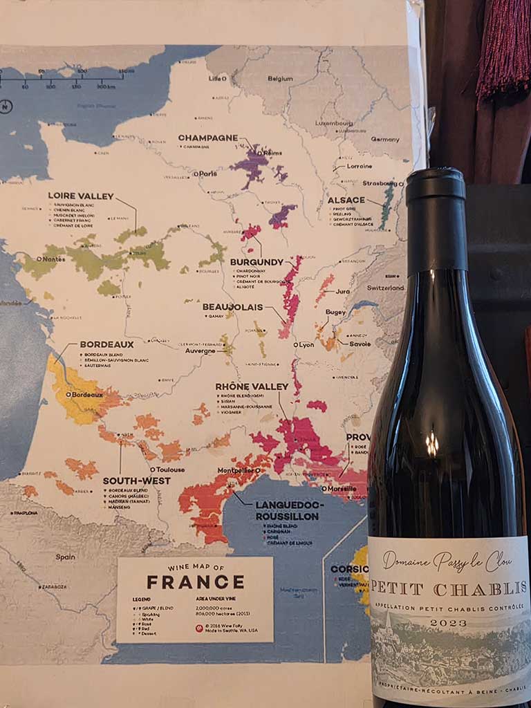 Layne's Wine Gig - Domaine Passy with map of French wine regions