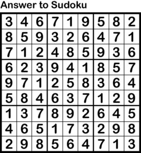 Answer to Sudoku - Apr 2026
