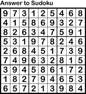 Answer to Sudoku