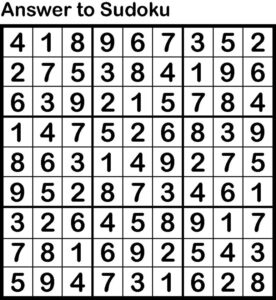 Answer to Sudoku